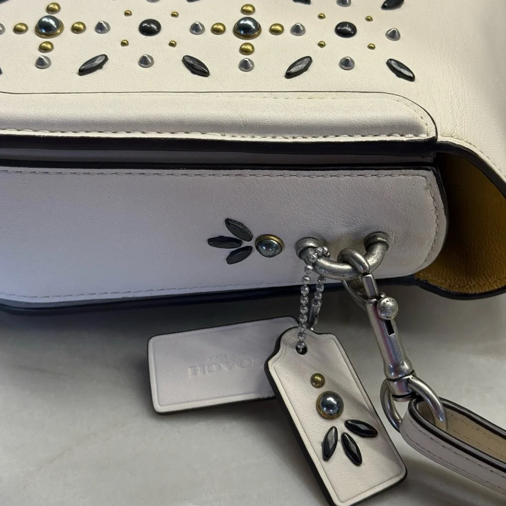 Coach White Studded Crossbody Bag - Picture 11 of 16